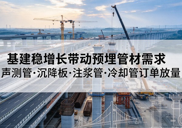 罗江基建稳增长带动预埋监测管材需求，声测管、沉降板、注浆管订单持续放量